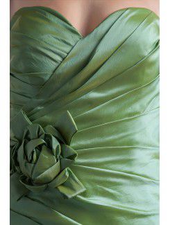 Taffeta Sweetheart Sheath Short Hand-made Flower Cocktail Dress