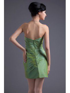 Taffeta Sweetheart Sheath Short Hand-made Flower Cocktail Dress