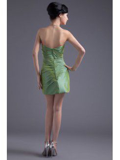 Taffeta Sweetheart Sheath Short Hand-made Flower Cocktail Dress