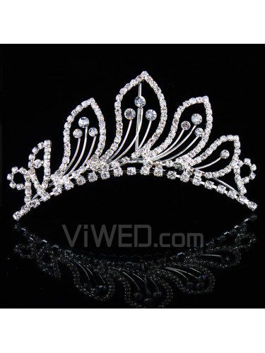 Lega di beauitful e rhinestiones copricapo da sposa