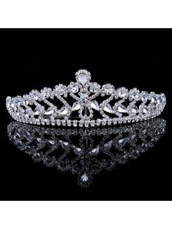 Alloy with Rhinestiones and Zircons Wedding Tiara