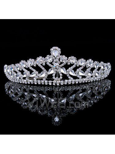 Legering med rhinestiones og zircons bryllup tiara