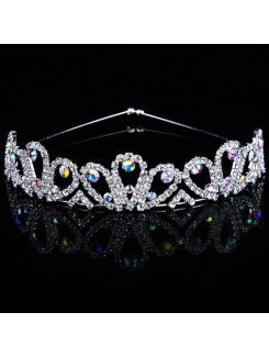 Lega con rhinestiones e zirconi da sposa tiara