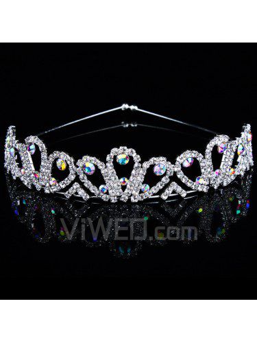 Alloy with Rhinestiones and Zircons Wedding Bridal Tiara