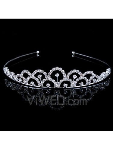 Upea metalliseos zircons ja rhinestiones morsiamen tiara