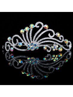 Beauitful Alloy with Zircons and Rhinestiones Bridal Headpiece