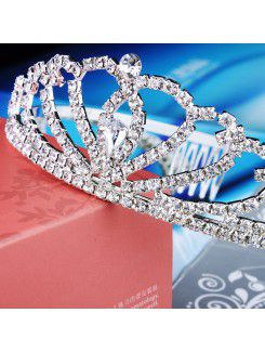 Beauitful Alloy with Glass and Rhinestone Wedding Tiara