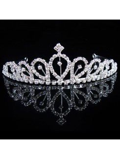 Alloy with Zircons and Rhinestiones Wedding Tiara