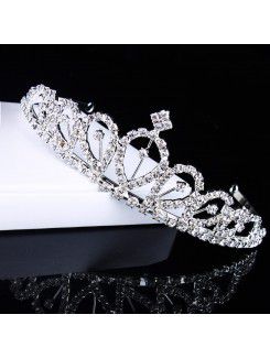 Alloy with Zircons and Rhinestiones Wedding Tiara