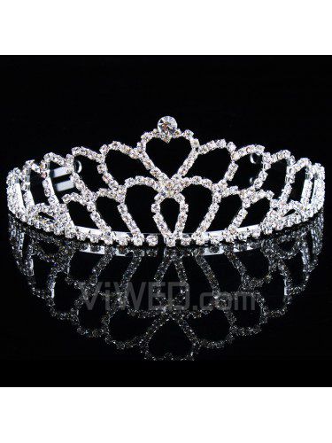 Beauitful metalliseos rhinestiones häät morsiamen tiara