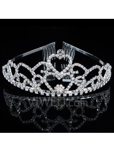 Alloy with Rhinestones and Zircons Wedding Bridal Tiara