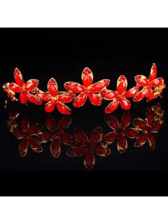 Beauitful Alloy with Zircons and Rhinestiones Wedding Tiara (Two Colors)