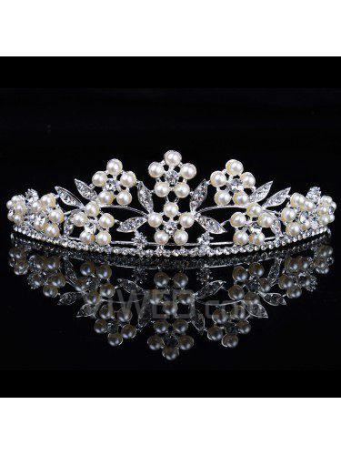 Lega di beauitful con perle e strass tiara nuziale