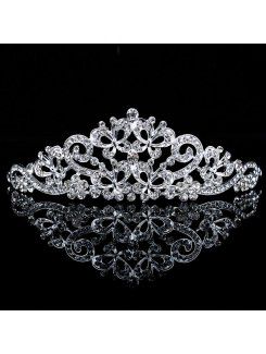 Brillante aleación con circones y diamantes de imitación tiara de boda de la mariposa