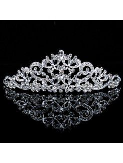 Glanzende legering met zirkoon en strass vlinder bruiloft tiara