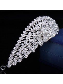 Peafowl Alloy with Rhinestones Wedding Bridal Tiara