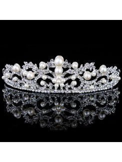 Beauitful perlen und strass hochzeit braut tiara