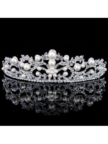 Beauitful perlen und strass hochzeit braut tiara