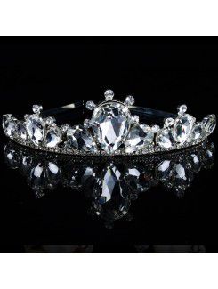 Legering med glas og zircon bryllup brude tiara
