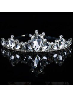 Alloy with Glass and Zircon Wedding Bridal Tiara