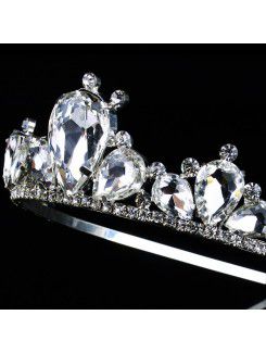 Alloy with Glass and Zircon Wedding Bridal Tiara