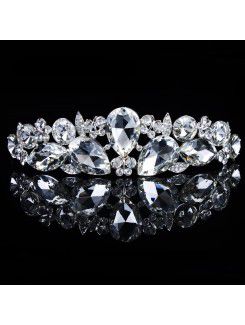 Aleación preciosa con cristal y tiara nupcial de la boda rhinestiones