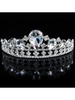 Fashion Alloy with Glass and Rhinestones Wedding Tiara