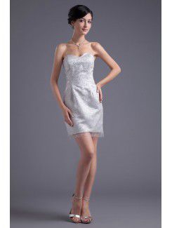 Lace Sweetheart Sheath Short Short Wedding Drees