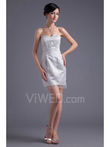 Lace Sweetheart Sheath Short Short Wedding Drees