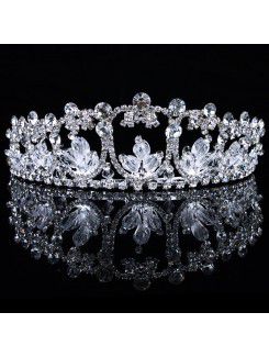 Fashion Alloy with Glass and Rhinestones Wedding Tiara