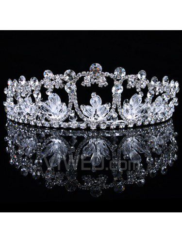 Aleación de la manera con el cristal y diamantes de imitación tiara de la boda