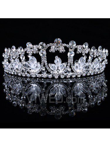 Fashion Alloy with Glass and Rhinestones Wedding Tiara