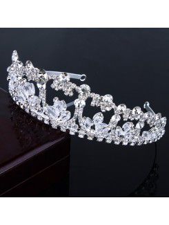 Fashion Alloy with Glass and Rhinestones Wedding Tiara