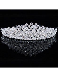 Liga de grau superior com strass e cristais de zircão casamento tiara