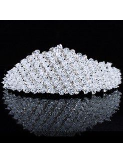 Brilhando liga beauitful com zircões e strass tiara de casamento