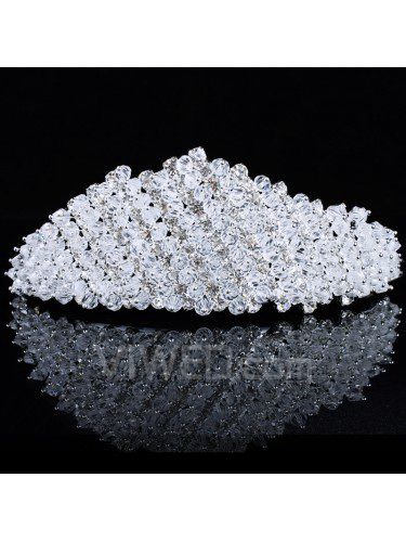 Brillante aleación beauitful con circones y diamantes de imitación tiara de la boda
