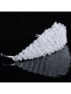 Shining Beauitful Alloy with Zircons and Rhinestones Wedding Tiara