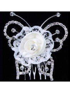 Alloy with Rhinestones and Zircons Butterfly Headpiece