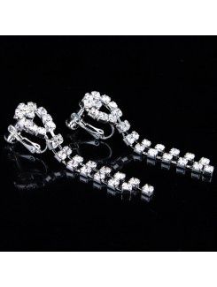 Shining Alloy with Rhinestones Wedding Jewelry Set, Including Earrings and Necklace