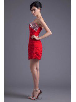 Chiffon One-Shoulder Sheath Short Sequins Cocktail Dress