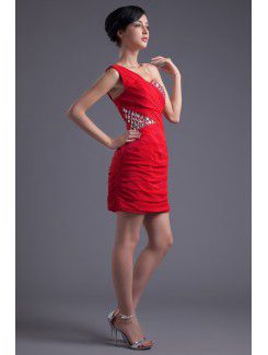 Chiffon One-Shoulder Sheath Short Sequins Cocktail Dress