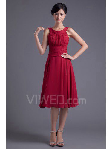 Chiffon Scoop Corset Knee-Length Cocktail Dress