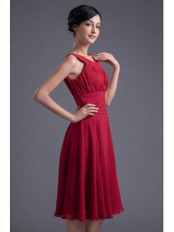 Chiffon Scoop Corset Knee-Length Cocktail Dress