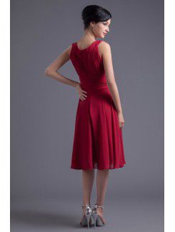 Chiffon Scoop Corset Knee-Length Cocktail Dress