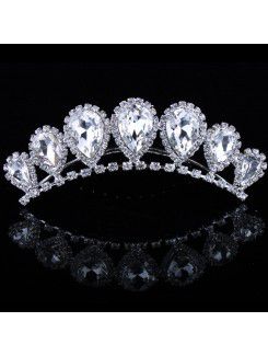 Beauitful Rhinestones and Zircons with Glass Wedding Jewelry Set,Including Earrings,Necklace and Tiara