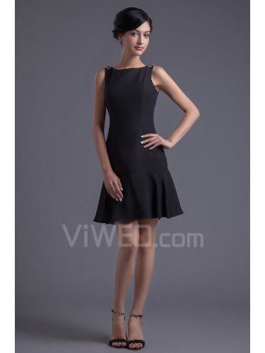 Chiffon Jewel Sheath Cocktail Dress