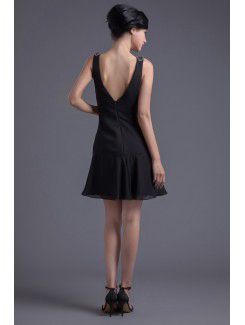 Chiffon Jewel Sheath Cocktail Dress