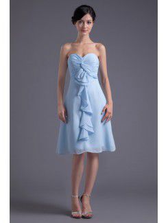 Chiffon Sweetheart Sheath Knee-Length Cocktail Dress