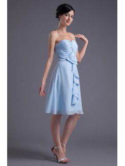 Chiffon Sweetheart Sheath Knee-Length Cocktail Dress