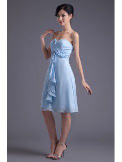 Chiffon Sweetheart Sheath Knee-Length Cocktail Dress